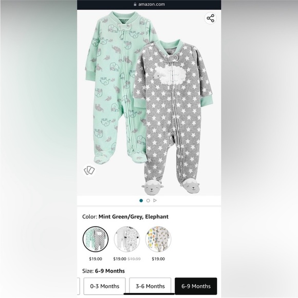 BUNDLE 6!!! Carter’s Simple Joys Fleece Footed Sleep and Play (6 outfits!!) - Picture 2 of 5